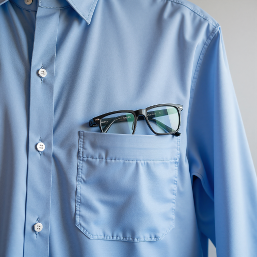 Middle-aged man in glasses and casual shirt, genuine smile, professional background